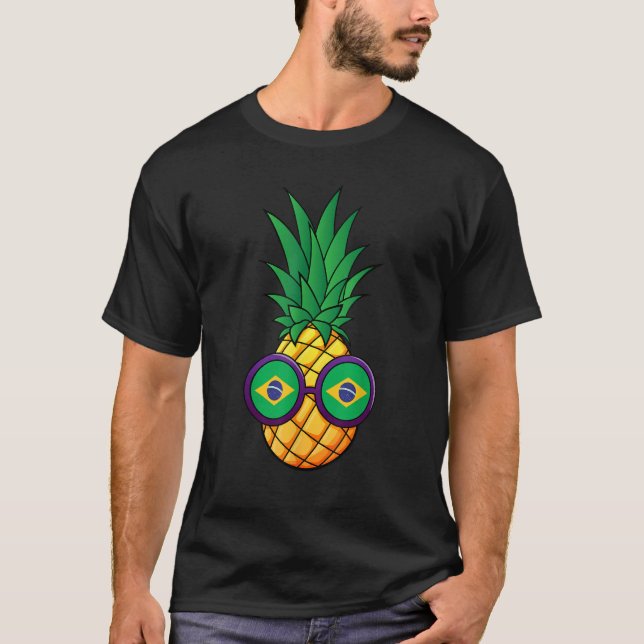 Camiseta Pinneaple Brazilian Vacation Brazil Flag (Anverso)