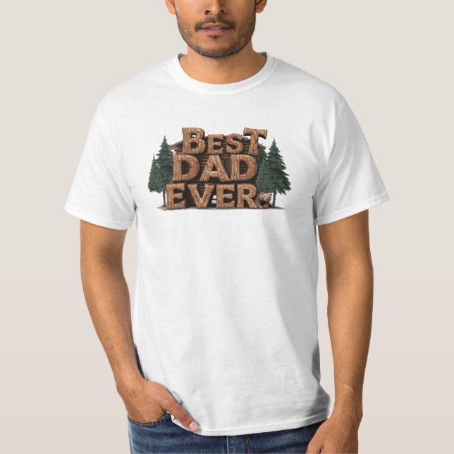Camiseta *~* Pino Día del Padre Rústico AP86 MEJOR PAPÁ DE  (Anverso)