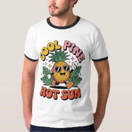 Camiseta Pino Genial Sol Caliente Vibraciones de Piña Retro