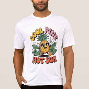 Camiseta Pino Genial Sol Caluroso Vibraciones Retro de Piña
