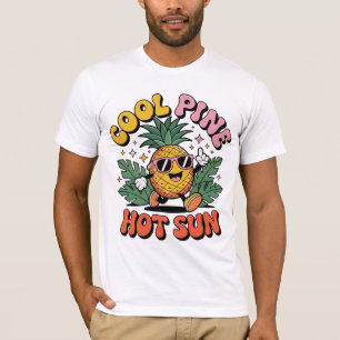 Camiseta Pino Genial Sol Caluroso Vibraciones Retro de Piña
