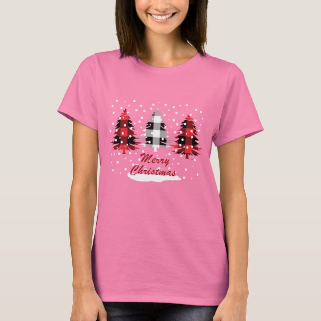 Camiseta Pinos navidades de chuleta de búfalo decorados (Anverso)
