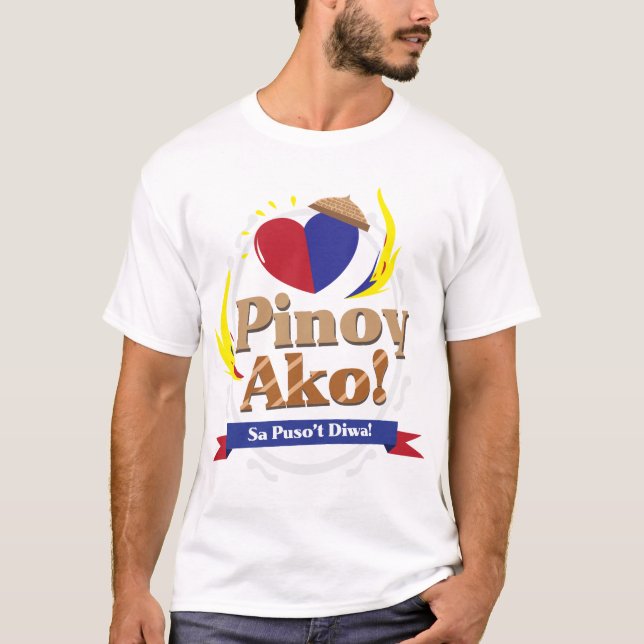 Camiseta ¡Pinoy Ako! Sa Puso't Diwa (soy FIlipino de memori (Anverso)