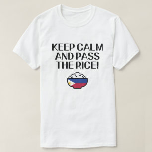 Camiseta PinoyDesigns "MANTENER CALMA Y PASAR EL ARROZ! Cam