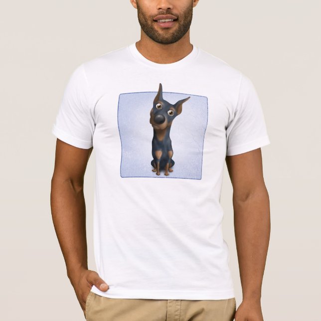 Camiseta Pinscher del Doberman (negro y moreno) DOB1 (Anverso)