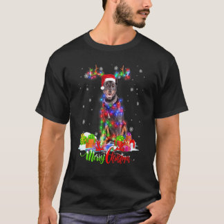 Camiseta Pinscher Doberman divertido Perro Feliz Navidad Fi