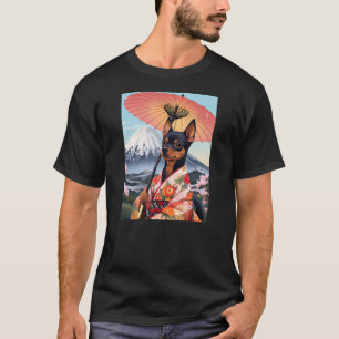 Camiseta Pinscher Kimono Perro gracioso Geisha
