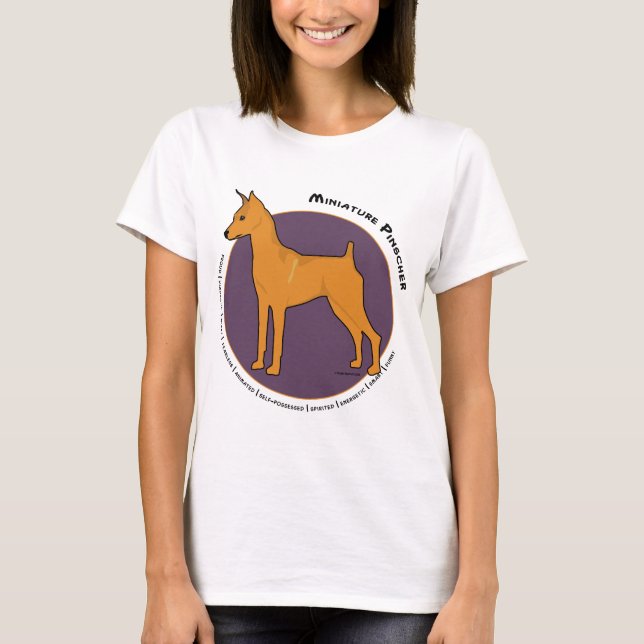 Camiseta Pinscher miniatura, rojo del macho (Anverso)