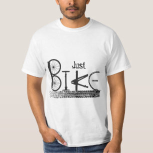 Camiseta Pintada "apenas de la bici" de piezas de la bici y