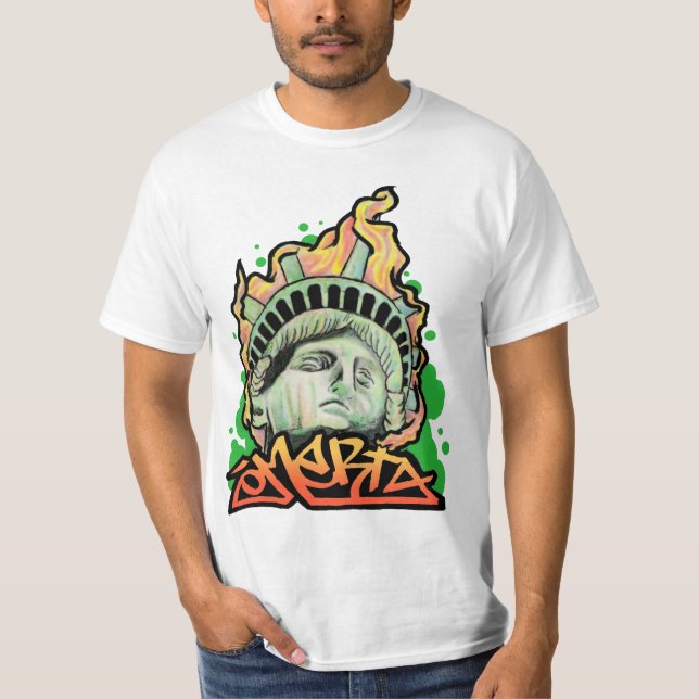 CAMISETA PINTADA DE COSA NOSTRA NYC DE LA MULTITUD DE LA (Anverso)