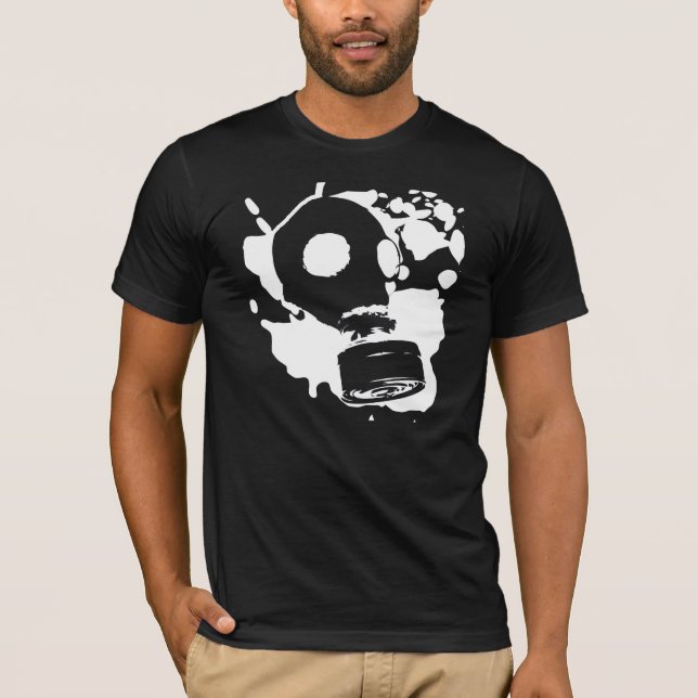 Camiseta Pintada de la careta antigás (Anverso)