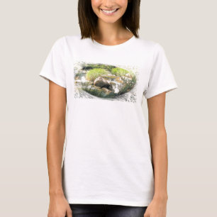 Camiseta pintada del paisaje