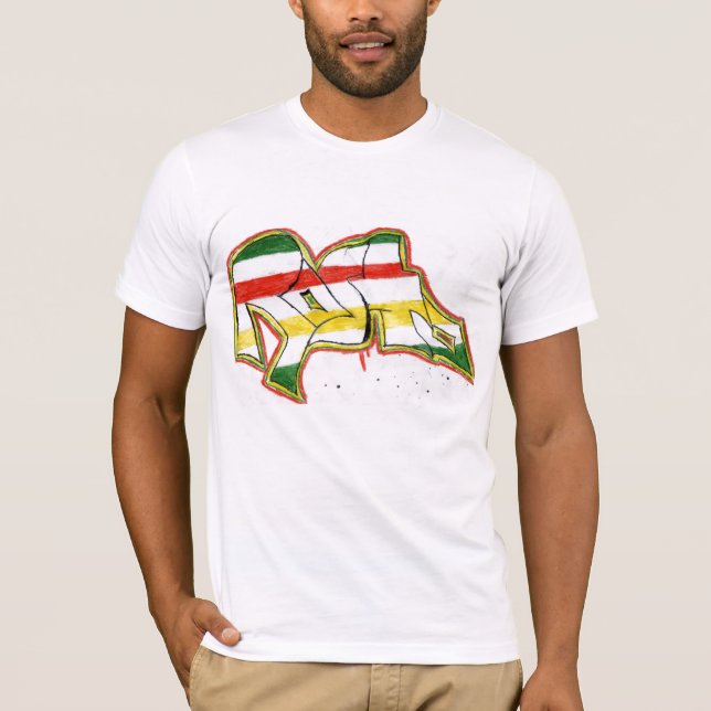 Camiseta pintada del rasta (Anverso)