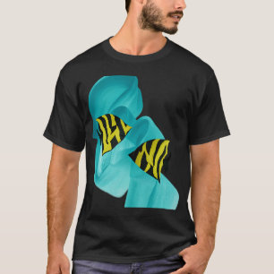 Camiseta Pintado a mano dos peces en la ola
