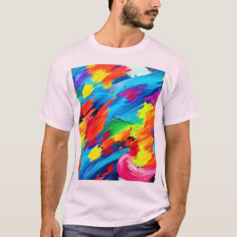 Camiseta Pintado alegre de explosión de color