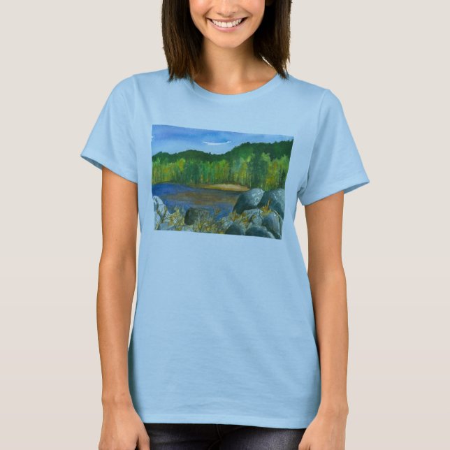 Camiseta Pintado de acuarela del Lago de los Árboles de Oto (Anverso)
