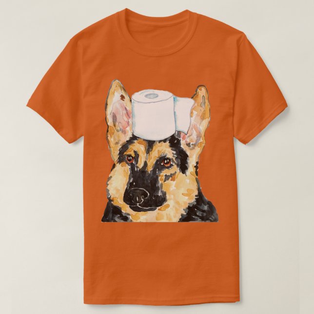 Camiseta Pintado de baño de perro pastor alemán (Diseño del anverso)