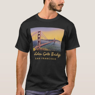 Camiseta Pintado de época del puente Golden Gate de San Fra
