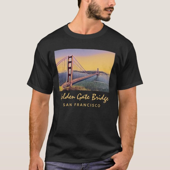 Camiseta Pintado de época del puente Golden Gate de San Fra (Anverso)