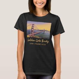 Camiseta Pintado de época del puente Golden Gate de San Fra