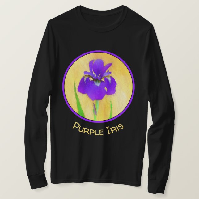 Camiseta Pintado de iris morado - Perro original curado A (Anverso del diseño)