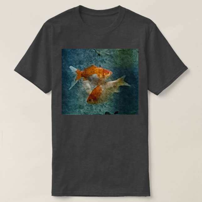 Camiseta Pintado de peces dorados (Diseño del anverso)