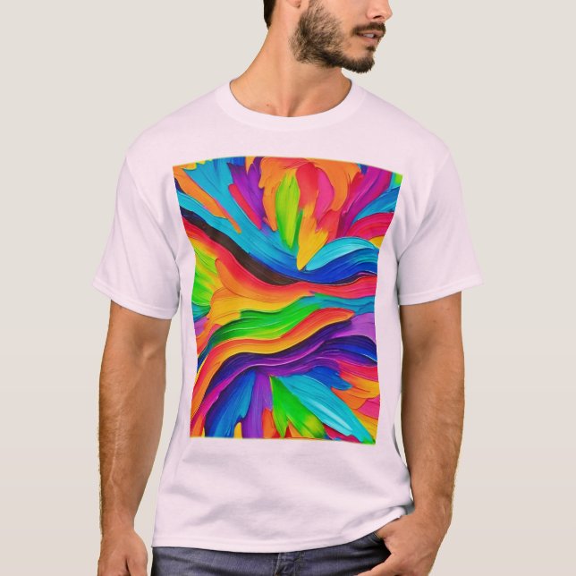 Camiseta Pintado de remolino arco iris (Anverso)