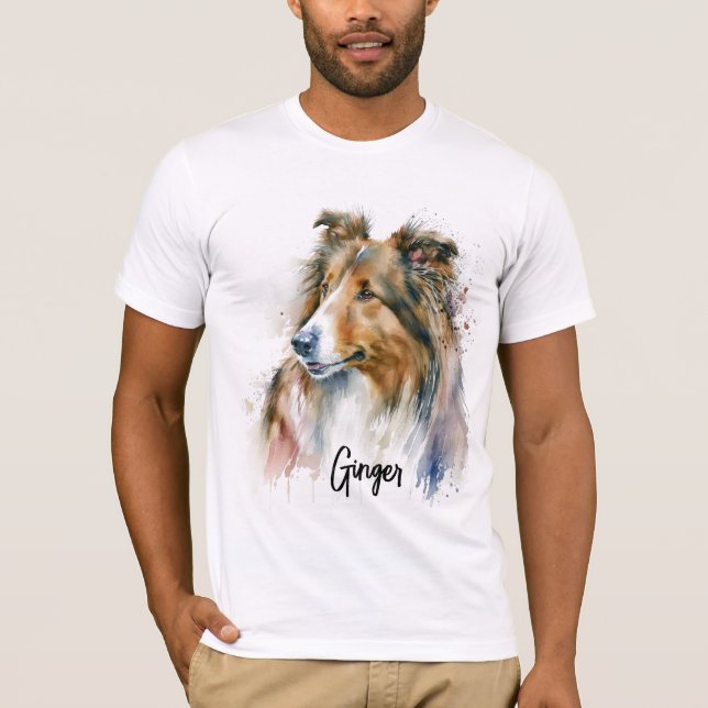 Camiseta Pintado de sable Sheltie personalizado (Anverso)