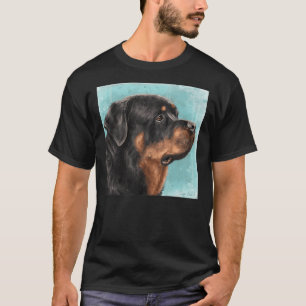Camiseta Pintado De Un Rottweiler Adorable Desde La Parte L