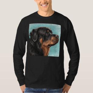 Camiseta Pintado De Un Rottweiler Adorable Desde La Parte L