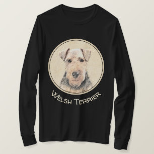 Camiseta Pintado de Welsh Terrier - Arte de Perro Original.