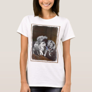 Camiseta Pintado Keeshond Playtime - Arte Perro Original.