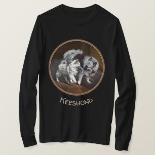 Camiseta Pintado Keeshond Playtime - Arte Perro Original.