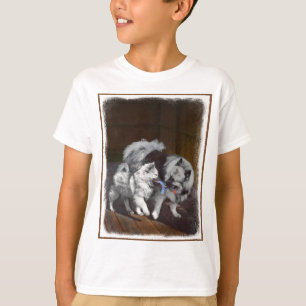 Camiseta Pintado Keeshond Playtime - Arte Perro Original.