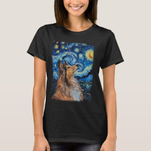 Camiseta Pintado nocturno Starry de los perros de los pasto