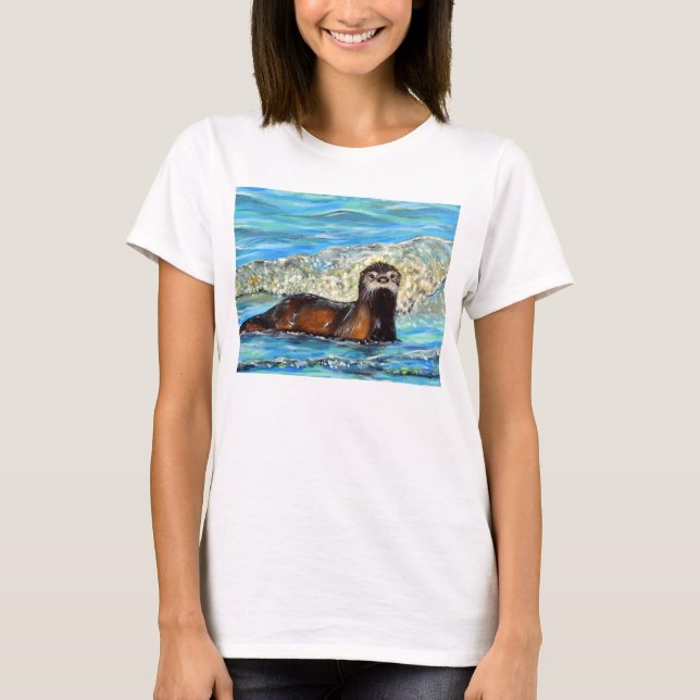 Camiseta Pintado Otter in the Waves 2 (Anverso)
