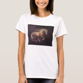 Camiseta Pintado Pastel De Un Caballo Corriendo
