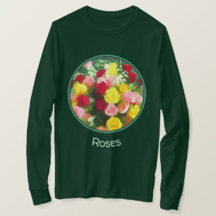 Camiseta Pintado Rose Bouquet - Arte de Flor Original.