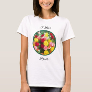 Camiseta Pintado Rose Bouquet - Arte de Flor Original.