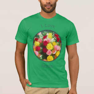 Camiseta Pintado Rose Bouquet - Arte de Flor Original.