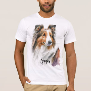 Camiseta Pintado Sable Sheltie   Personalizado