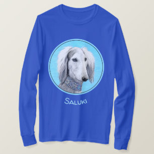 Camiseta Pintado Saluki (plateado) - Arte de Perro Original
