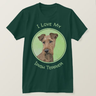 Camiseta Pintado Terrier Irlandés - Arte de Perro Original.
