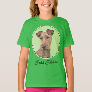 Camiseta Pintado Terrier Irlandés - Arte de Perro Original.