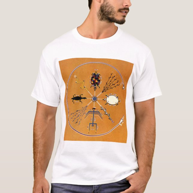 Camiseta Pintando arena, tribu nativa estadounidense (Anverso)