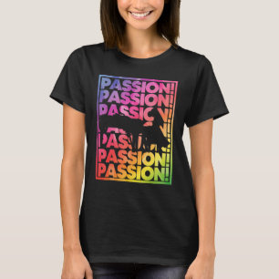 Camiseta Pintando el gran pianista colorido femenino