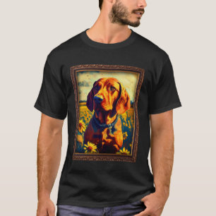 Camiseta Pintando la flor de girasol de rojol mamá Wo