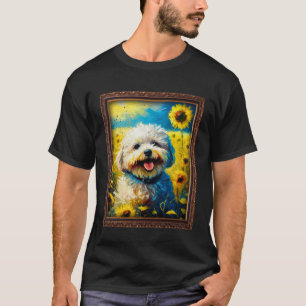 Camiseta Pintando Poochon Flor de girasol Mamá Flor Floral