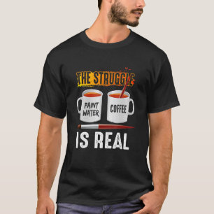 Camiseta Pintar a un artista del café con agua