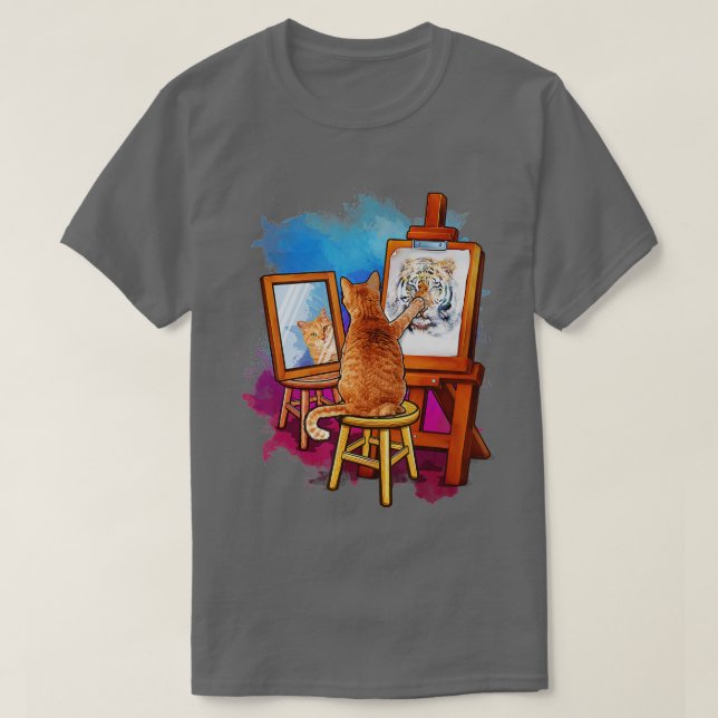Camiseta Pintar gato León Animales artísticos añoran Noveda (Diseño del anverso)